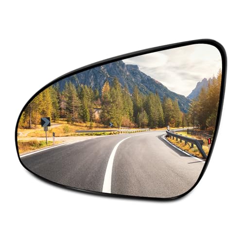 SCITOO Espejo de repuesto para el lado del conductor, compatible con Toyota Camry 2012-2016 con calefacción, cromo plano, espejo de remolque