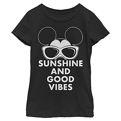 T-shirt noir Mickey Disney pour fille en coton col rond taille M