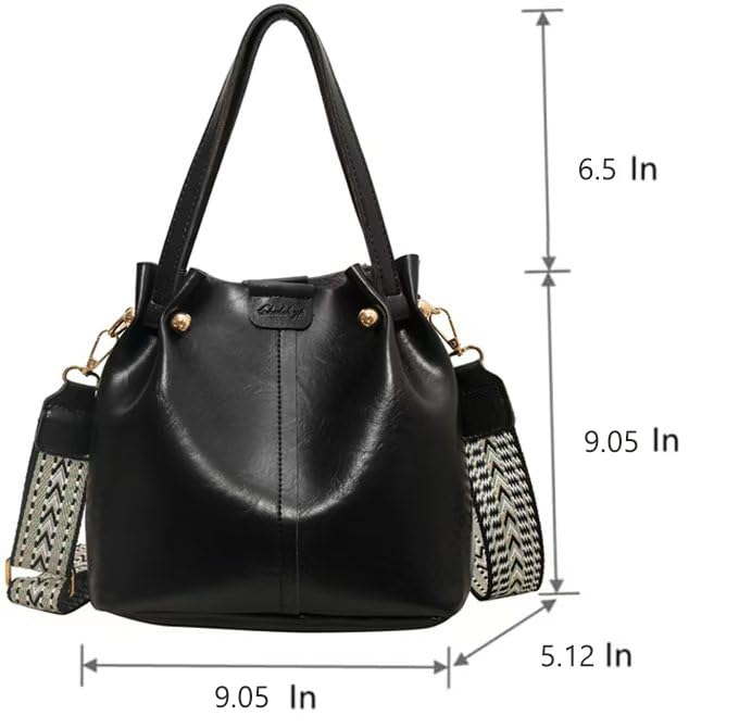 Image of Hobo Bags for Women Crossbody Purses and Handbags Bucket Purse Faux Leather with Detachable Long Strap
