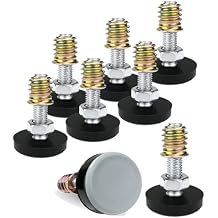 1/4" Thread Leveling Feet PTFETeflon Bottom20mm Base, Adjustable Furniture Feet Threaded Screw in Furniture Glide Leveler for Carpet and Hardwood Surface 20mm Base 1/4-20x1-8 Pack