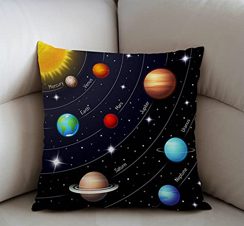 Swono Throw Pillow Cover Outer Space Solar System Decorative Pillow Cases Home Decor Square 18X18 Inches Pillowcases #TOP1