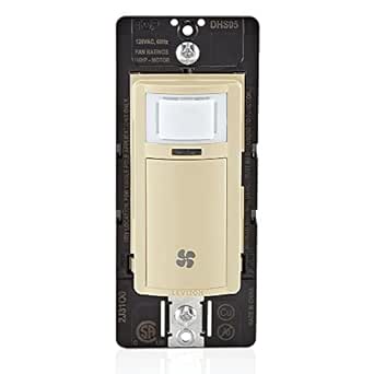 Leviton Humidity Sensor Switch for Bathroom Exhaust Fan, Automate Ventilation, Air Circulation, Moisture Control, ¼ HP, Single Pole, DHS05-1LI, Ivory