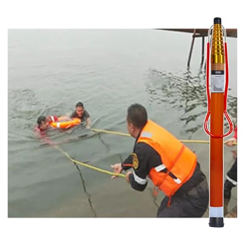 Poste de rescate para salvavidas de 10 m de fibra de vidrio con 120 kg 2