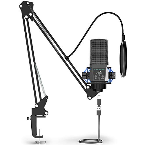 Get Discount Offer MIVSN Microphone for Computer Microphone Usb Microphone Podcast PC Microphone for Singing Gaming Microphone with Boom Arm Pop Filter