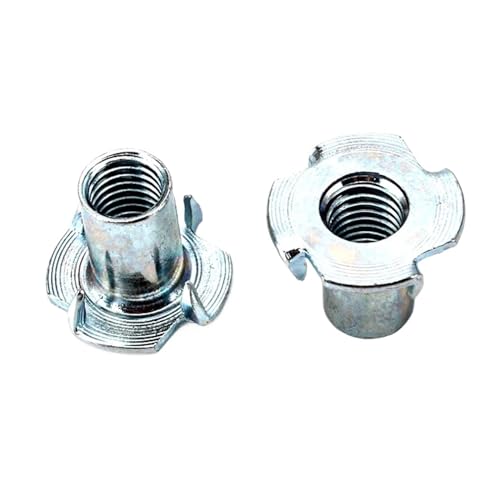Dado a quattro artigli zincato, M4 M5 M6 M8 M10 M12 Dado for altoparlante a quattro griffe in acciaio spesso Inserto cieco a T a for mobili(20pcs M4x10mm)