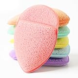 TIESOME 6 Stück Gesicht Peeling Schwamm, Wiederverwendbar Gesichtsschwamm Abschminkpads für Gesichtsreinigung Massage Porenpeeling Maske Make-up