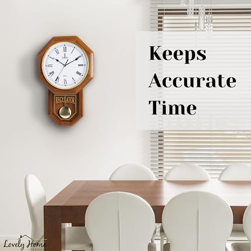 Lovely Home Essentials W900W Pendulum Wall Clock Battery Operated thumb #1
