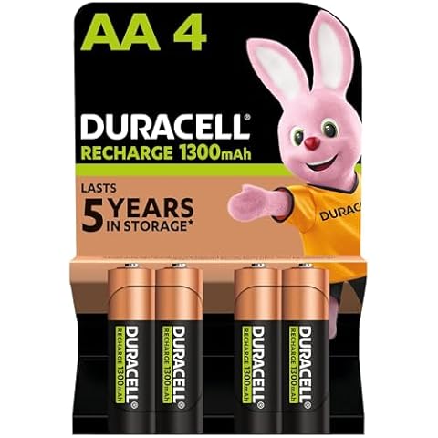 Duracell AA Rechargeable Batteries, 1300 mAh Cover