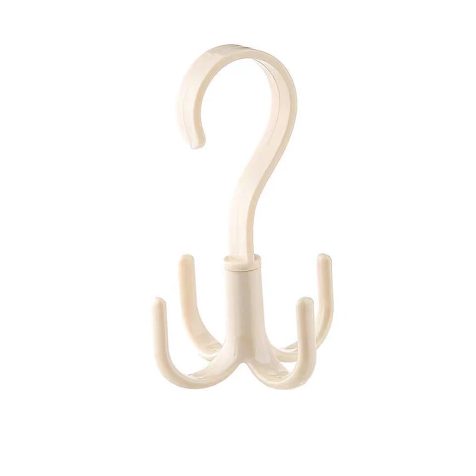 Ilumos 2Pcs Space Saving 360° Rotating Hanger Hooks - Multifunctional Wardrobe Organizer For Clothes, Bags, Scarves, And Belts(Beige)