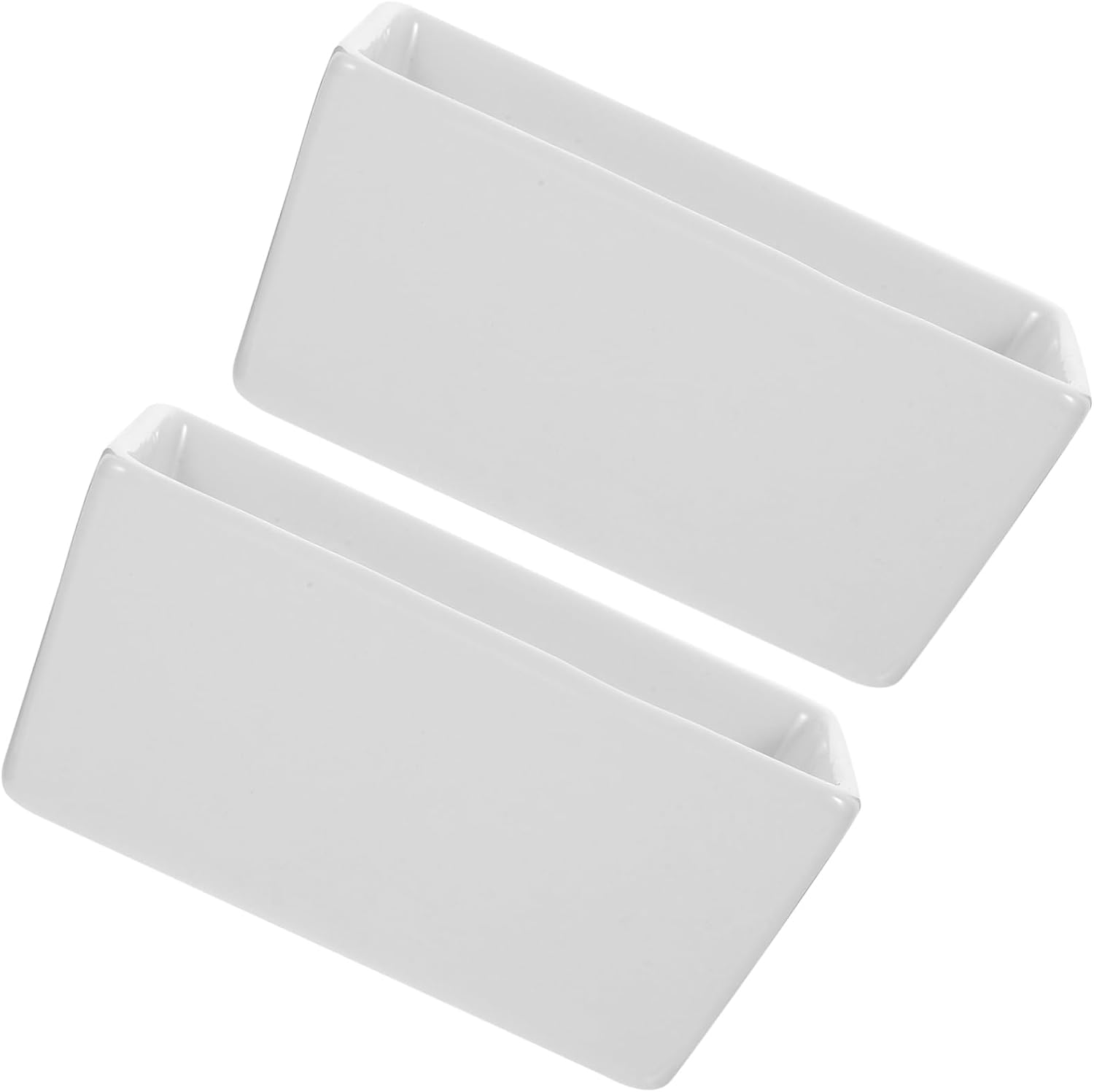 2Pcs Ceramic Sugar Bowl Flat Bottom Rectangular Storage Jars for Coffee Candy Bar Milk Mashed Potato Kitchen Use Simple Elegant Design