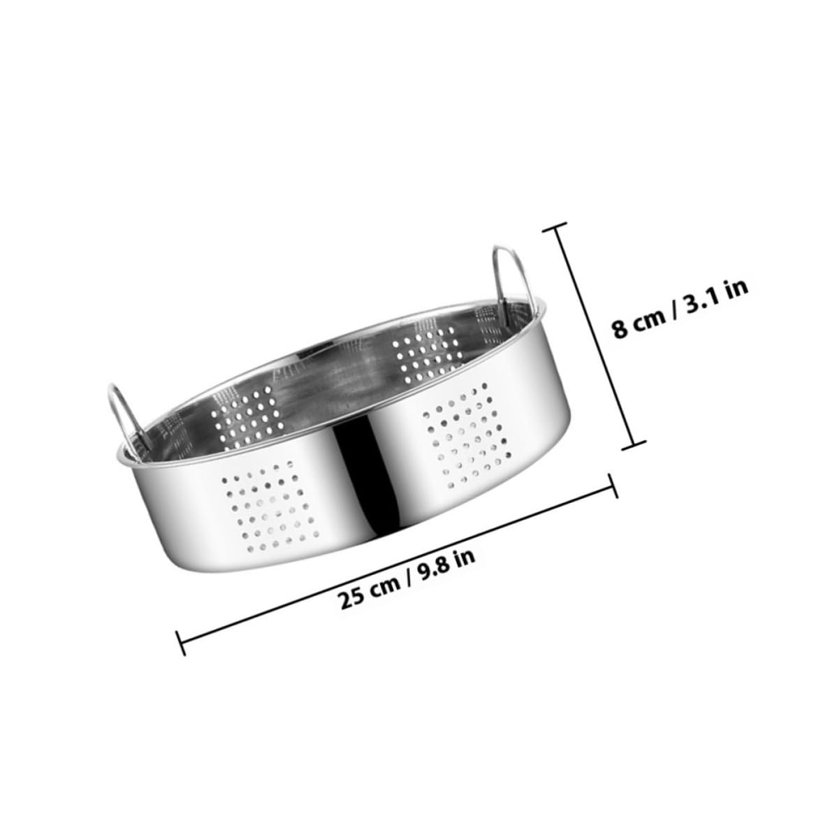 Cestelli per Cottura a Vapore in Acciaio Inox 2 Pezzi Manici, Resistenti e Facili da Pulire, per Cucina Domestica e Ristorante