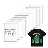 印刷可能な熱転写ビニールペーパー インクジェットプリンター アイロン接着HTV用 暗い生地やTシャツ用 A4サイズ 10個パック