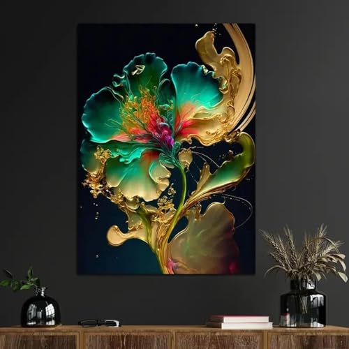 Impressions sur toile salon peinture art fleur de qualité supérieure - 3