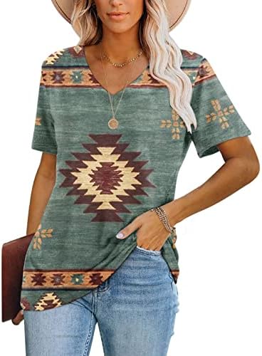 Naittoop Womens Tops Printed Graphic Tops Fashion Women's Summer V-Neck Short Sleeve Casual Top Blouse Tees 2 Naittoop Womens Tops Printed Graphic Tops Fashion Women's Summer V-Neck Short Sleeve Casual Top Blouse Tees