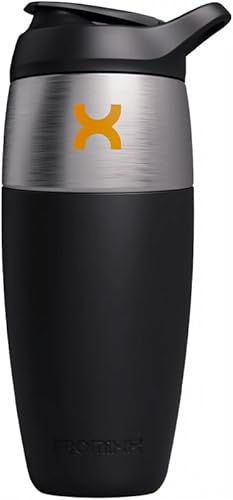 Botella mezcladora de proteínas de acero inoxidable de 32 onzas, vaso agitador de metal a prueba de fugas con agitador de ajuste a presión para