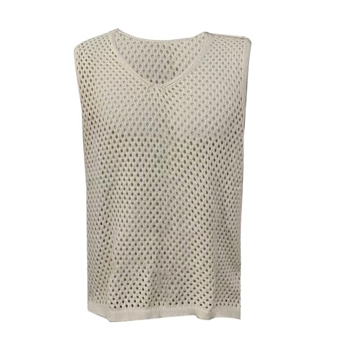Débardeur Homme Ample Beige XL sans Manches pour le Streetwear Quotidien
