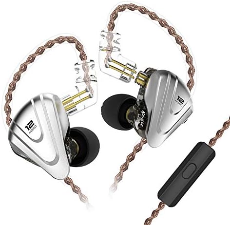 KZ ZSX Phenomenal 5BA+1DD 12 Unit Hybrid Technology Earphones 0.75mm 2 Pin Detachable Cable (with Mic, Black)
