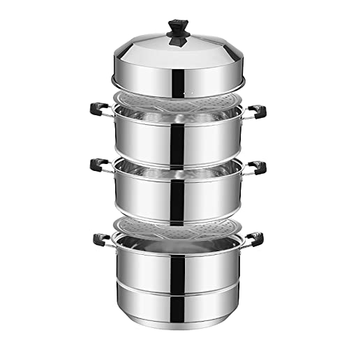 蒸し器/スープポット/201食品グレードステンレス鋼、極厚ワンピース底、蒸しシーフード、煮込みチキンスープ、40CM