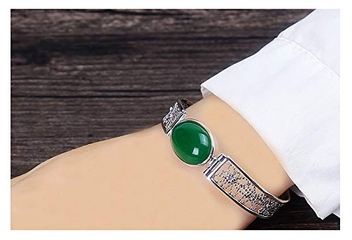 Bracelet pour homme et femme en argent 925 avec agate - Vintage Punk - Pour couple - Mariage - Fiançailles - Cadeau porte-bonheur Cover