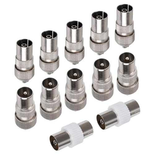 Harnovlis - Harnovlis 12 PCS TV Aerial Connectors Set, 5 Male, 5 Female, 2 Female-to-Female Couplers, Coaxial Cable Connectors Adaptor for RF Cable - -7%