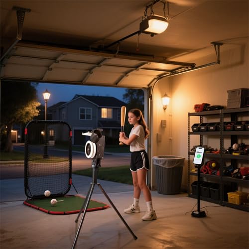 MPOBSP Lite 9” Baseball Pitching Machine - Adjustable Speed & Angle,45MPH Lightweight & Portable, Perfect for Hitting and Fielding Training - Thumbnail 7