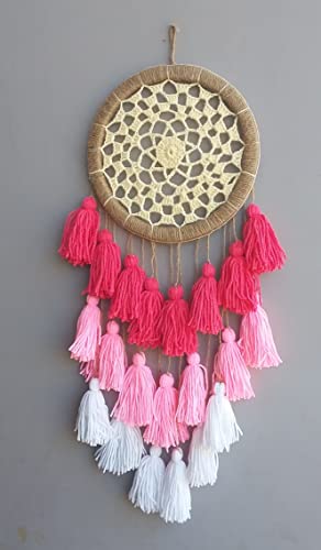 Image of Kavya Craft Present Crotches Pink Dream Catcher Wall Hanging for Home Decoration