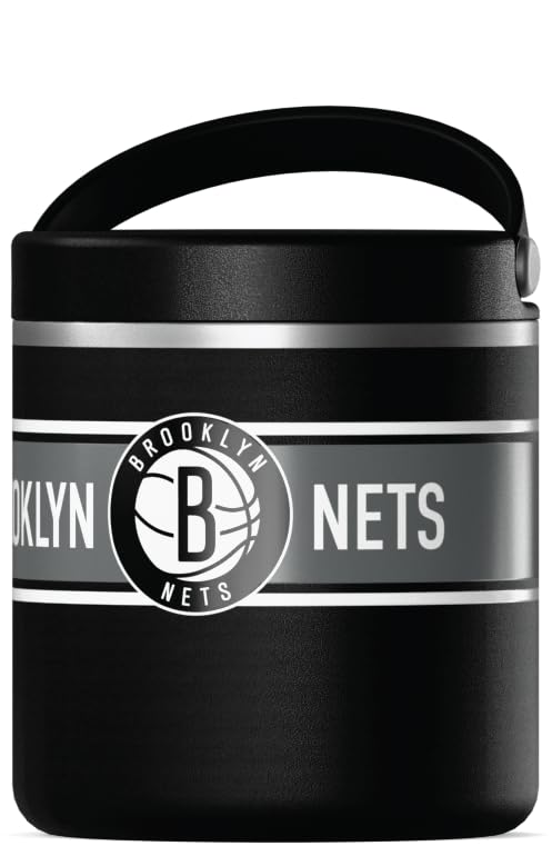Image of Hydrapeak x NBA Officially Licensed Brooklyn Nets 25oz Stainless Steel Vacuum Insulated Thermos Food Jar with Handle, Wide Mouth Leak-Proof Soup Thermos for Adults, 10 Hours Hot and 16 Hours Cold