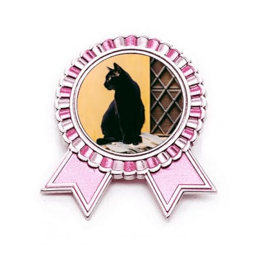 Broche chat noir en métal rose le cadeau parfait pour les amoureuses