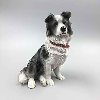 木彫動物⑅犬(ボーダーコリー)⑅インドネシア Amazon | JJM ボーダー・コリー 可愛い 犬 フィギュア 動物