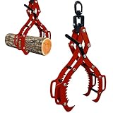 Sunnibety Upgraded 32 inch Timber Claw Hooks with Operating Handle, Heavy Duty 4 Claw Log Lifting Tong, 4400lbs Capacity Log Grabber Hook, Logging Tools for Tractors, ATVs, Trucks, Forklifts