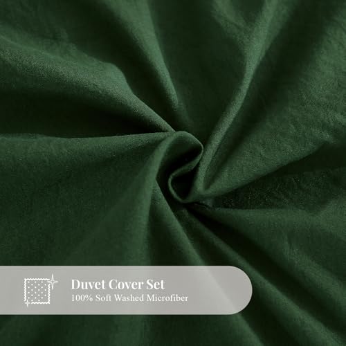 annadaif Dark Green Duvet Cover Queen Size, 3 Pieces Duvet Cover Set by annadaif - Used condition - Image 5