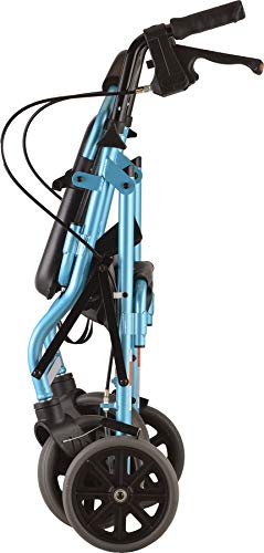 Nova Medical Products Zoom Rollator Walker With 8" Seat Height, Sky Blue, Diamond Blue, 18 Inch, 1 Count #TOP1