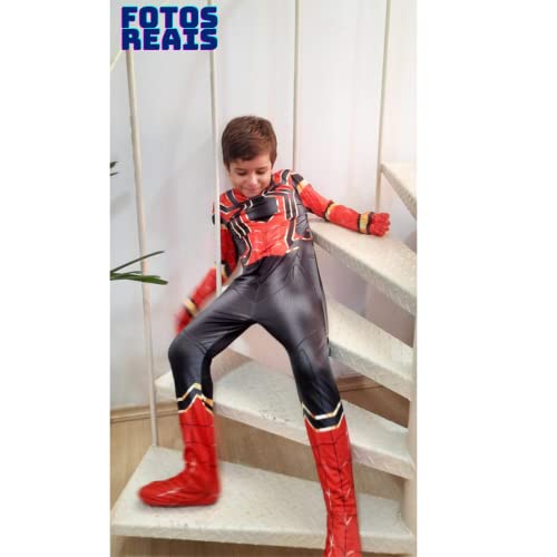 Fantasia infantil menino aranha de ferro mascara com olhos 3D (PP100)