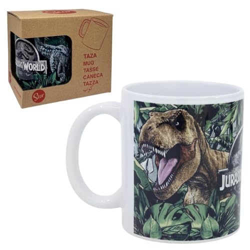 CARTOON Taza Jurassic World de cerámica modelo mug con impresión sublimática tazón desayuno 325ml para niños CARTOON Taza Jurassic World de cerámica modelo mug con impresión sublimática tazón desayuno 325ml para niños