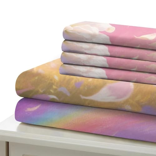 Housse de couette 260x220 cm Lily parure de lit microfibre douce avec taie d'oreiller Super King 3D