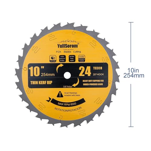 Image of 10 inch Circular Saw Blade 24T Combo Pack with 5 /8 inch Arbor,Ultra Fine Finish for Wood Cutting, Thin-Kerf