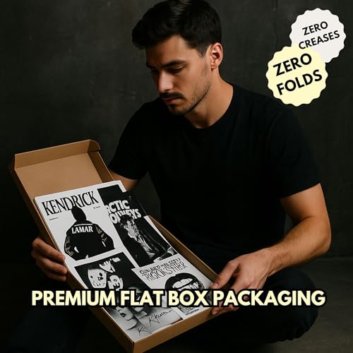 Image of Yellow Town India Mixtape Aesthetic 21 Piece Music & Pop Culture Poster Pack, Wall Art Collection with Nirvana, Pink Floyd, The Weeknd, 5.8 x 8.3 in, with Wall-Friendly Tape Roll