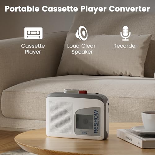 image for Reshow Cassette Tape Player Portable, Cassette Player Recorder with Bu