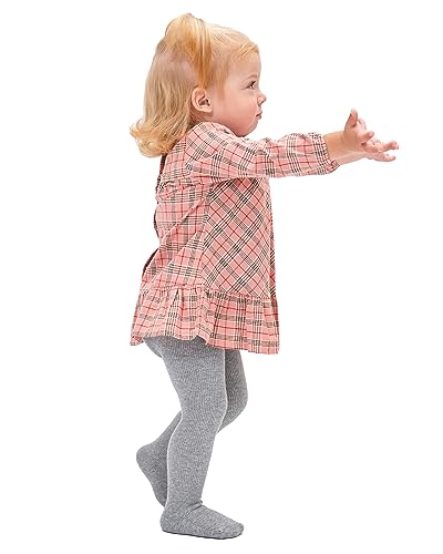 Image of Stelle Toddler Girls Tights Baby Cable Knit Stockings Thick Cotton Legging | Thick Cotton Legging, Winter Warm Pantyhose, Footed, Thermal, Ribbed, Sweater Panty Hose, Under Dress, 3 Pairs, 12-18 Months