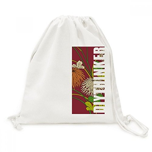 Toile Drawstring Backpack Peinture Culture Japonaise Automne haut de gamme