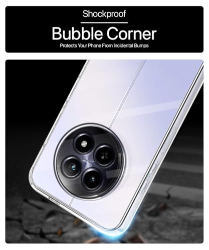 Image of WOW IMAGINE Clear Transparent Back Case Cover for Realme 13 5G | Realme 12 5G | 12X 5G | Narzo 70x 5G | C65 5G | N65 | Device & Camera Protection Shockproof TPU | Flexible Silicone - Transparent