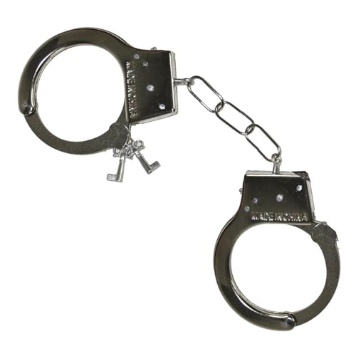 Metall Handschellen zum Polizei Kostüm mit zwei Schlüsseln