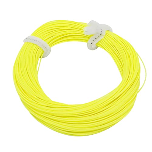 L SERVER Fliegenschnur Gewicht Vorwärts Schwebende Flugleine WF-5F/WF-6F/WF-7F/WF-8F Schweissring Flugdraht, Fluo Gelb, WF-6F