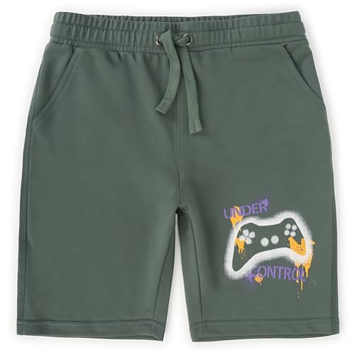 Image of Alan Jones Clothing Boys Casual Bermuda Shorts | Placement Print | French Terry | Regular Fit | Drawstring Closure | Age 5-16 Years | Lounge & Casual Wear