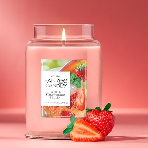 Yankee Candle White Strawberry Bellini Scented Candle, 22oz Large Jar with up to 150 Hour Burn Time, Giftable — view 4