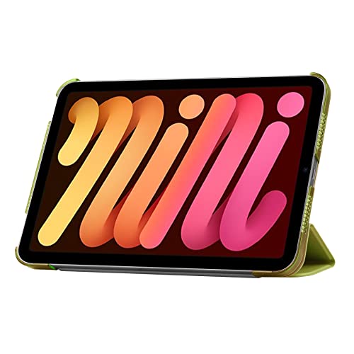 ピーシーエーテック iPad Mini7 (A17 Pro) 2024/ iPad Mini 6 (2021 第6世代) PUレザーケース 超薄 軽量型 スタンド機能 スマートカバー ケース 三つ折 クリアカバー iPad mini6 用 グリーン
