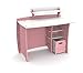 Legaré Kids Furniture Princess Series Collection, No Tools Assembly 43-Inch Complete Desk System with File Cart, Pink and White