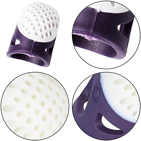 2 Sizes Silicone Thimble Sewing Thimble Finger Protectors Thumb Guard Finger Protector for Sewing Knitting Quilting Poke A Dot Book Cross Stitch