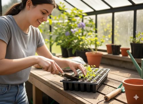 Image of 98 Hole Seedling Tray for Nursery | Reusable Plastic Plant Starter Tray | Plant Nursery Growing Tray | Seedling Tray for Vegetable & Flower Plants (Pack of 5) (5)