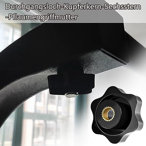 2 Stücke Sterngriffmutter Flügelmuttern Schwarz Innengewinde Klemmknopf Rändelmutter Edelstahl Knebelmutter Sternschraube Sternmutter m8 für Mechanische Industrie Möbel Elektronische Ausrüstung